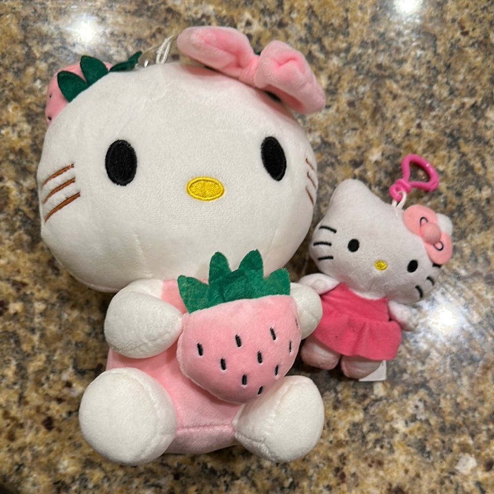 Hello Kitty Plush Toy Set - Pink and White